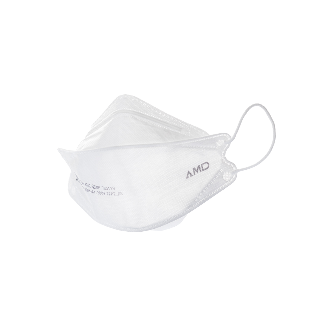 P2 Face Masks | Australian Made | AMD Nanotech Level 3 | EarLoop - WHITE | 4xPly (1Box/50mask)