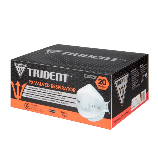 Respirator | TRIDENT® Flat Fold | P2 Valved (1Box/20masks)