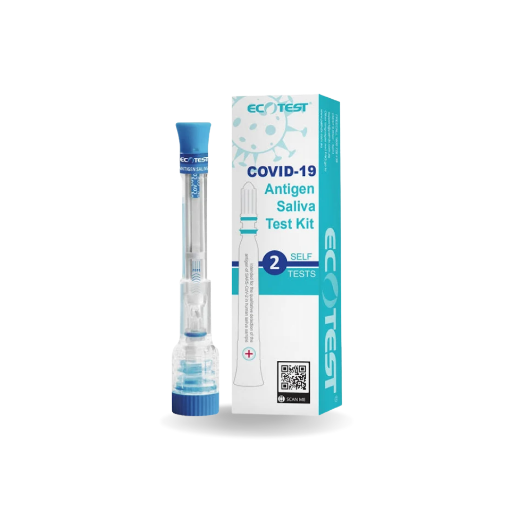 Rapid Antigen Test | COVID-19 | Saliva Pen | ECOTEST Home Test (2 Pack Kits) (1 Carton/288 Tests)