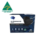 P2 Mask BLACK | Australian Made | PPETECH Level 2 | Ear-loop - BLACK | 4 x Ply (1Box/25masks)