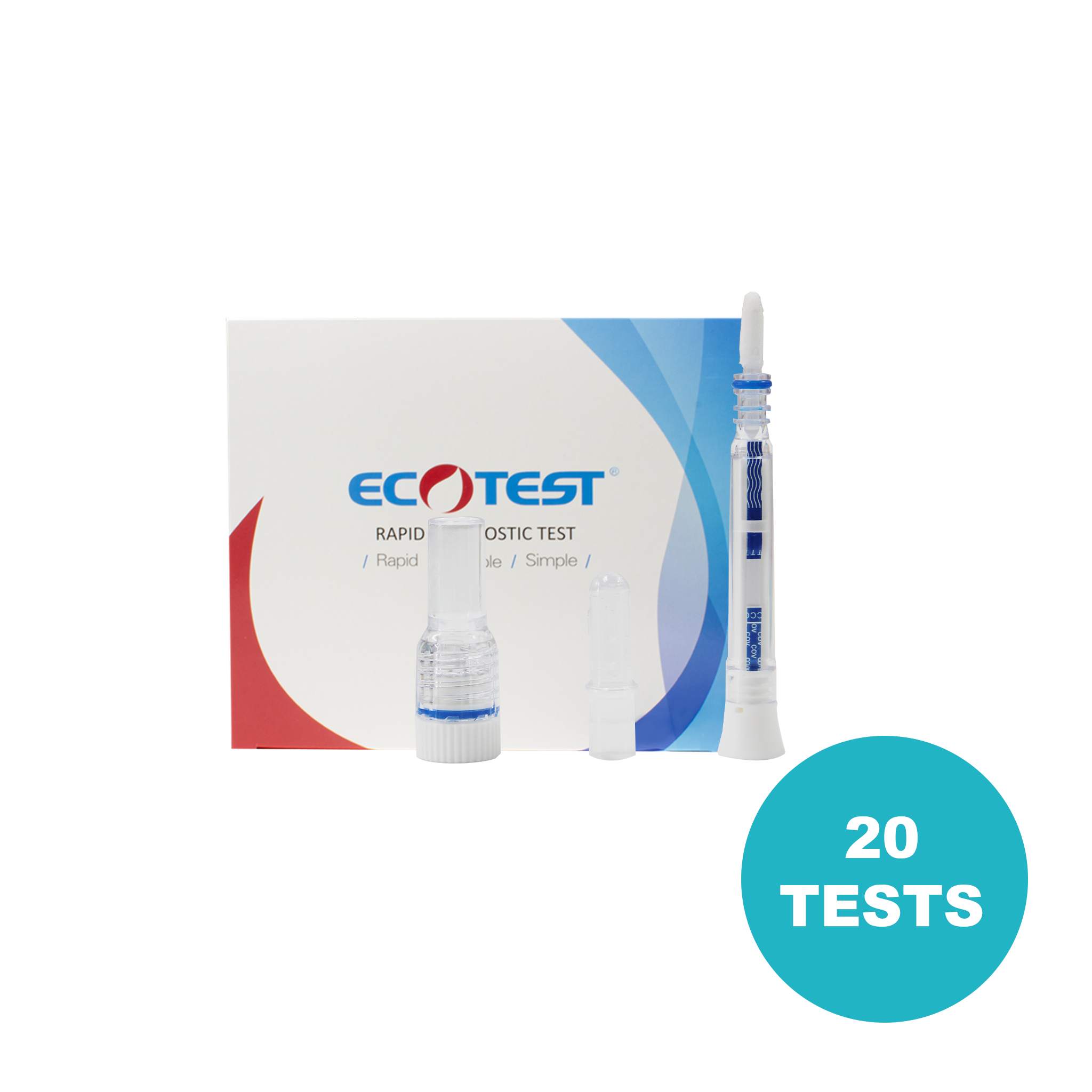 COVID-19 Rapid Antigen Nasal Pen Test - High Sensitivity - Ecotest - General Home Use (20 Tests)